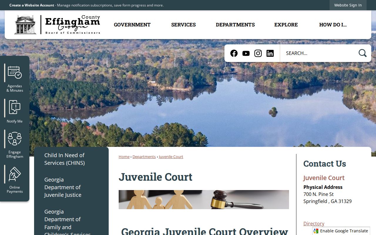 Effingham County Juvenile Court filing and calendar information