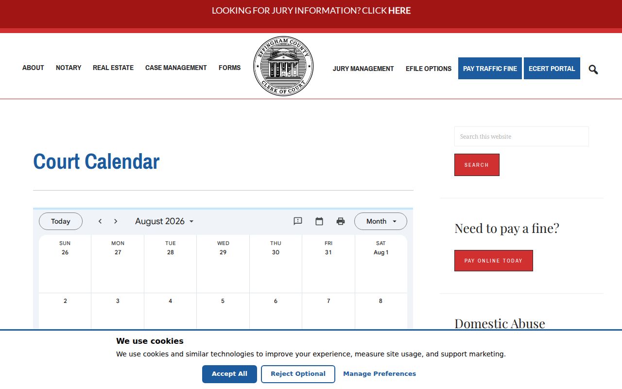 Effingham Clerk official Court Calendar display