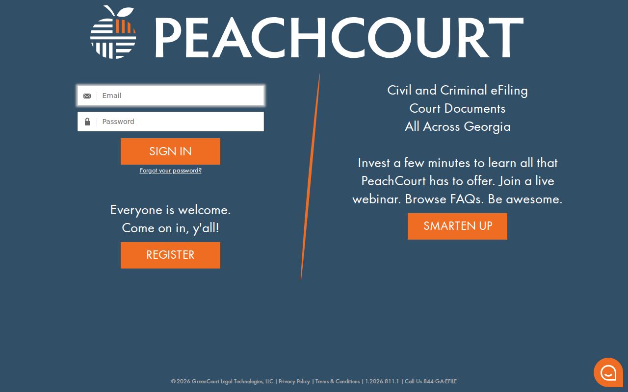 Effingham County civil docket PeachCourt filing portal