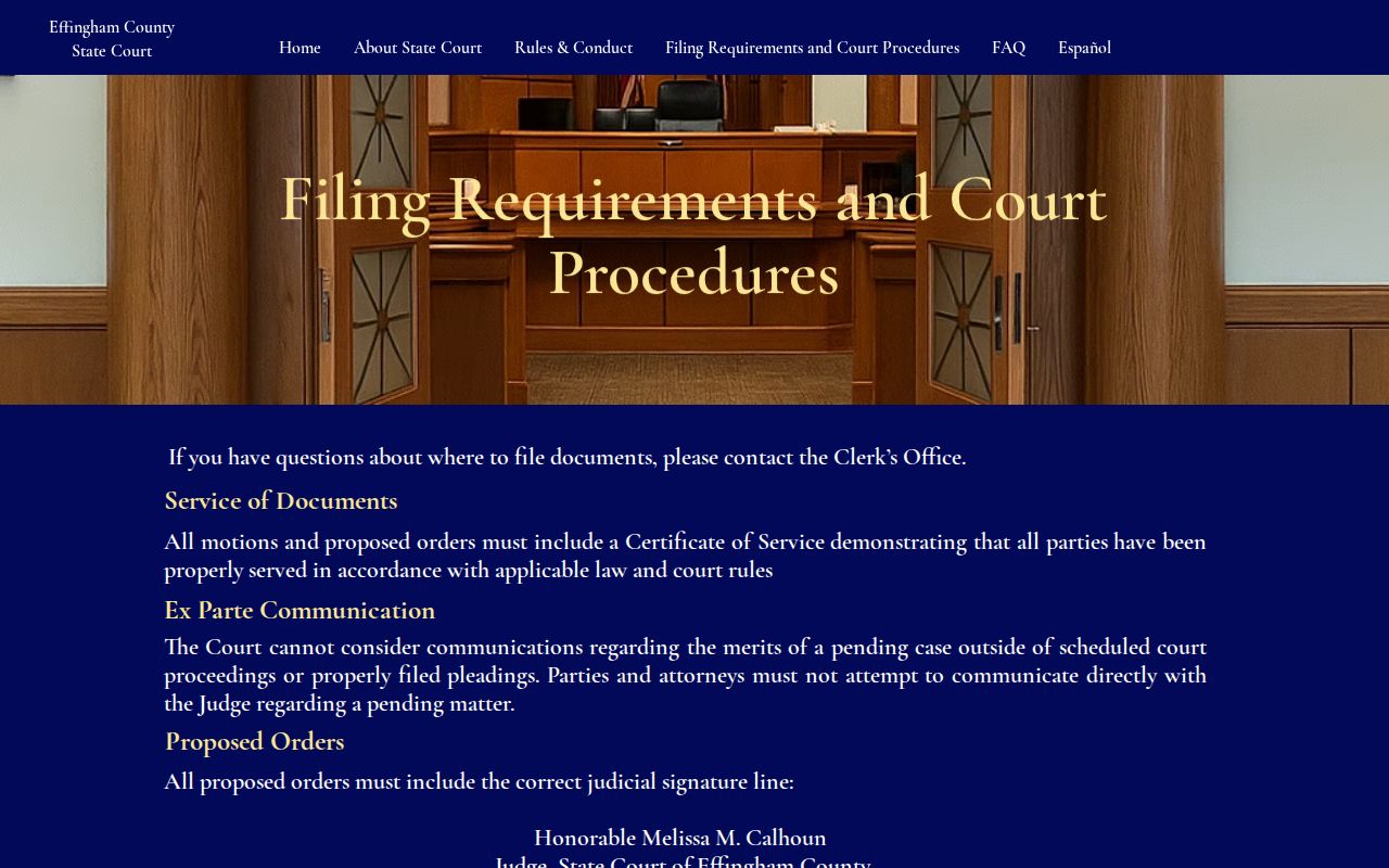 Effingham County civil docket filing procedures