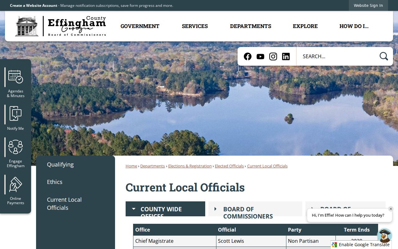 Effingham County current court officials information