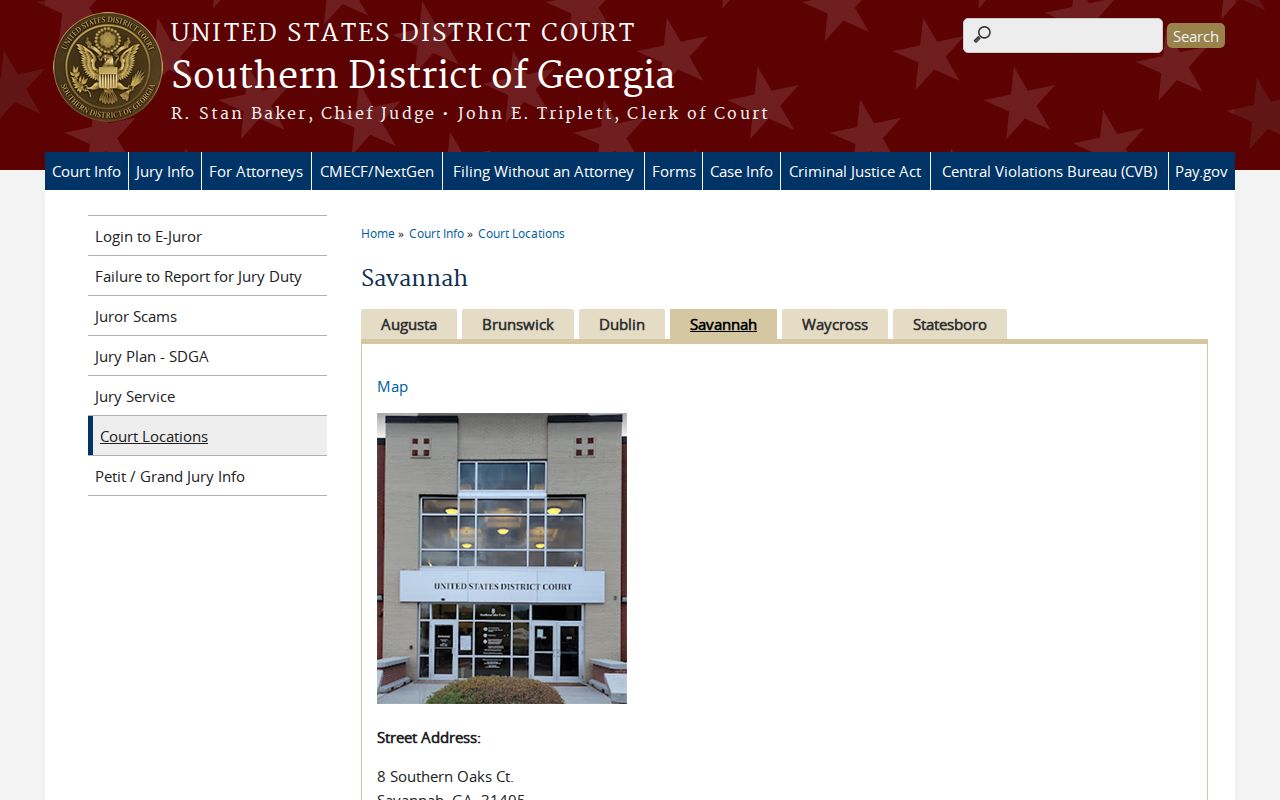 Effingham County case search Savannah federal office