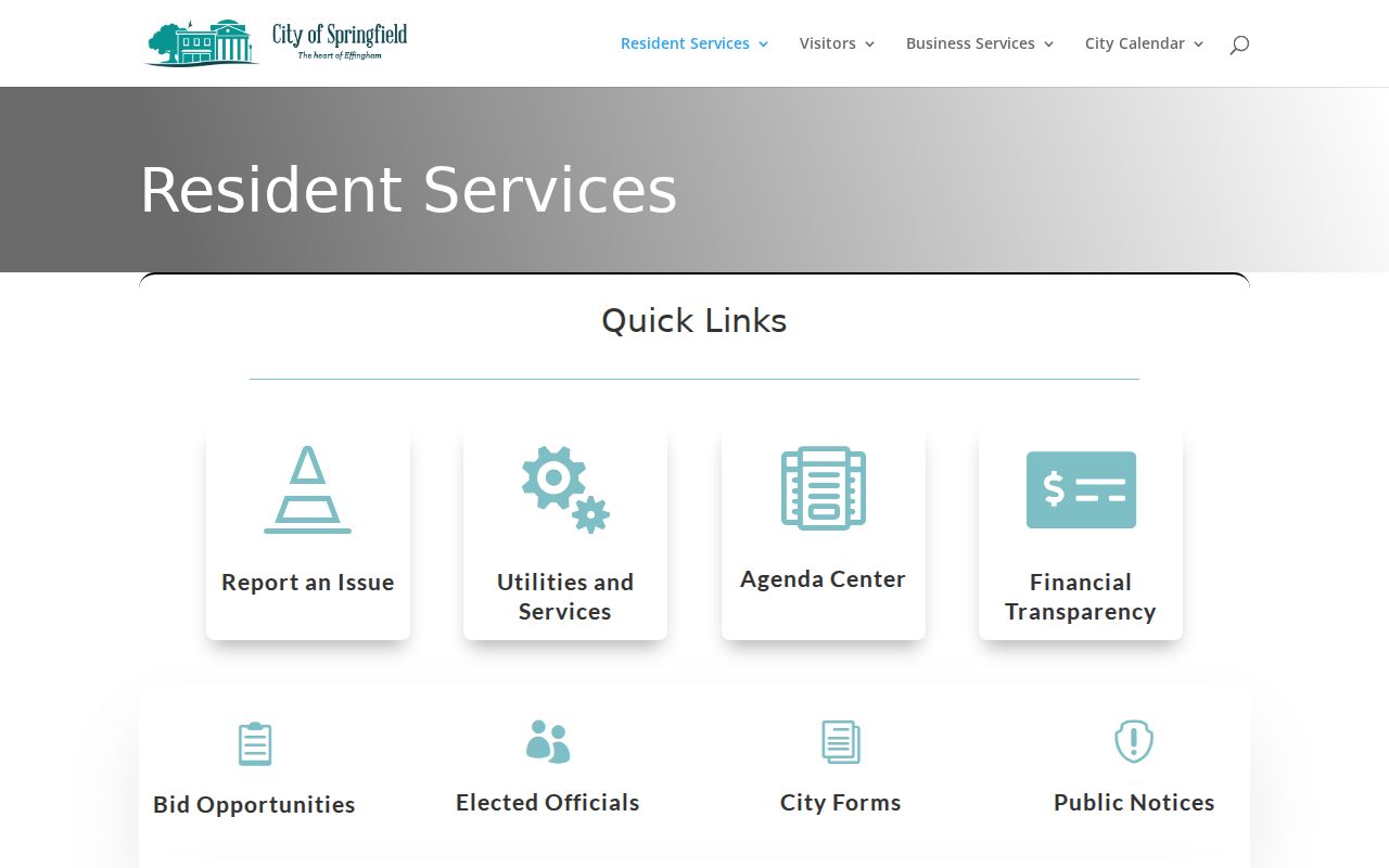 Springfield Police and Court Clerk contact page